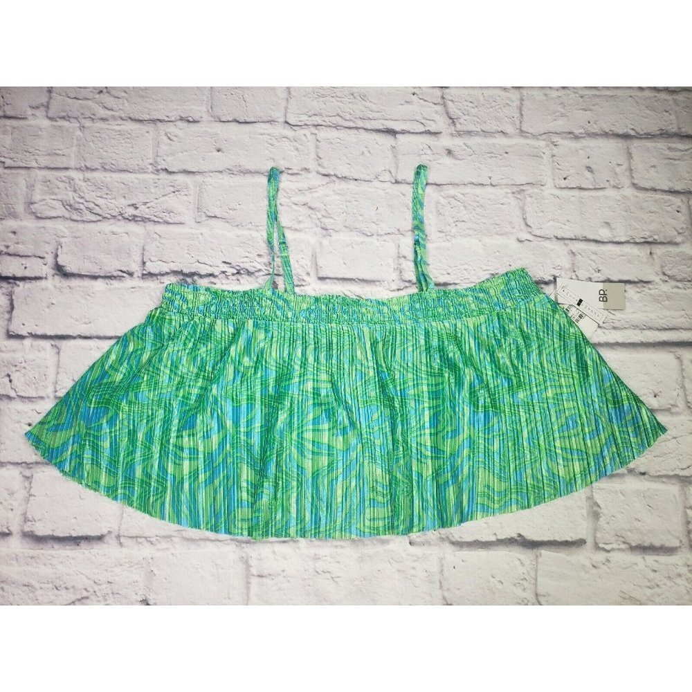 Nordstrom BP Womens Size Large Green Blue Retro Vibes Crop Top